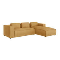 ECKSOFA Nova Honig Cord, Ottomane rechts - Schwarz/Honig, Holz/Kunststoff (262/176cm) - S-Style Möbel