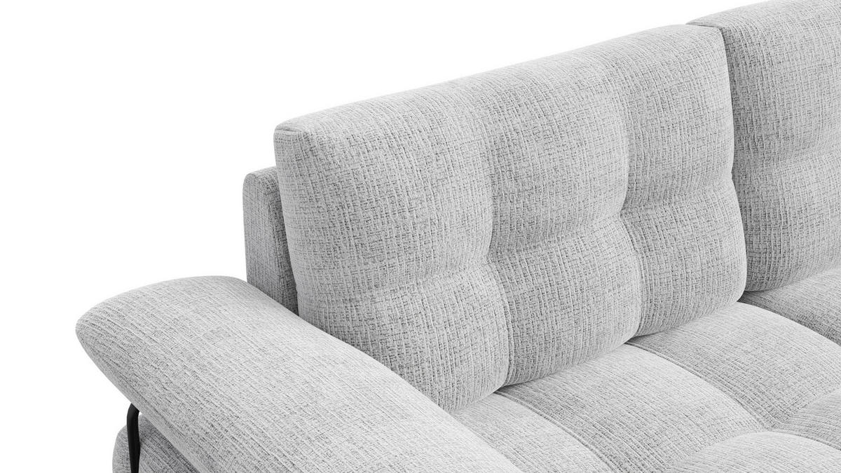 SOFA BUBBARA 2,5-Sitzer, hellgrau - Hellgrau/Schwarz, Holz/Textil (215/87/96cm) - Courtois Laville