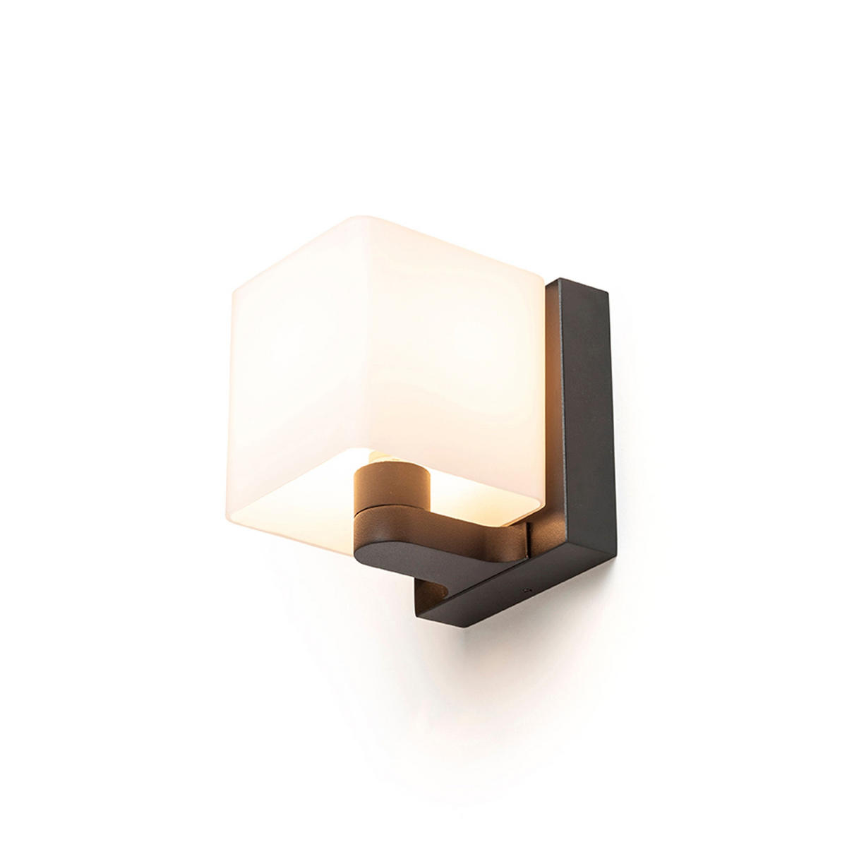 WANDLEUCHTE PHILLY Schwarz Opalglas 7 W - Schwarz, Glas (10/113/122cm) - Rendl