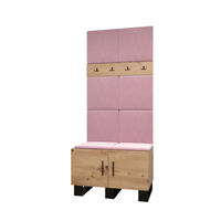 GARDEROBEN-SET 196/84/45,6 - Pink/Schwarz, Holz/Kunststoff (84/196/45.6cm) - Abiks Möbel