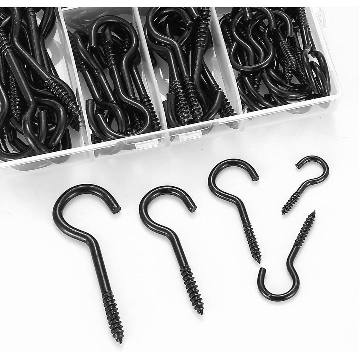 SCHRAUBHAKEN Set 115-teilig mit Holzgewinde - Schwarz, Metall (8.7/2.4/11.9cm)