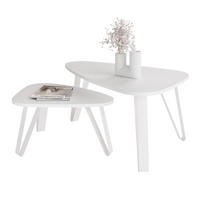 SATZTISCH NOA Stahlgestell, Freiform, Weiß / Arktisweiß - Weiß, Holzwerkstoff (94/60/42cm) - Idohome