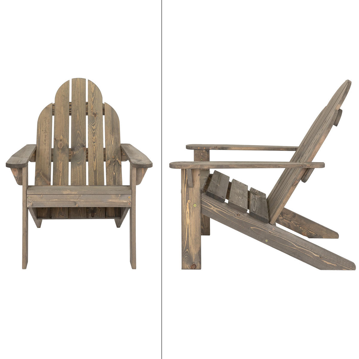 GARTENSTUHL Massivholz, Grau - Grau, Holz (89/92.5/70cm) - ECD-Germany