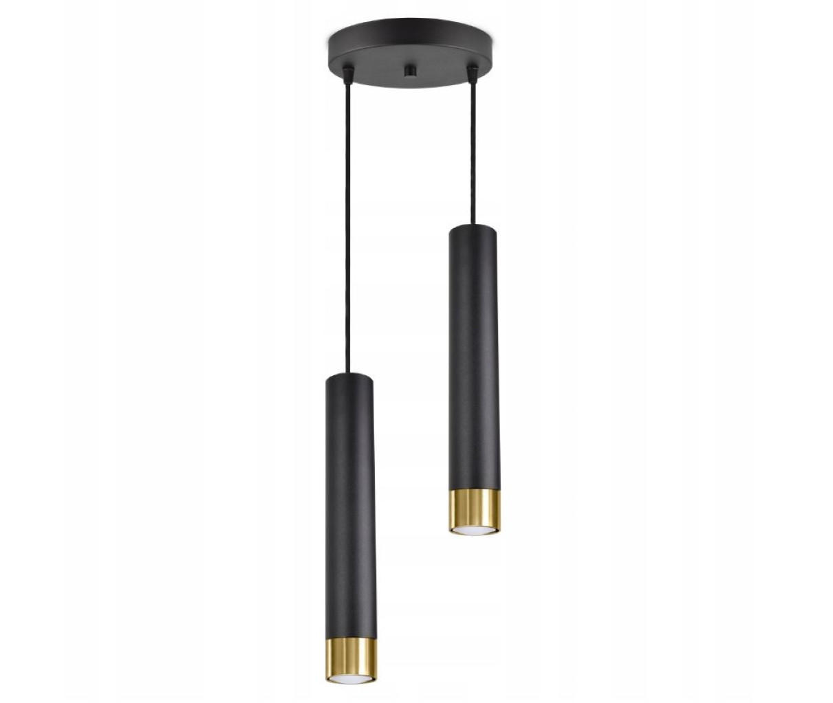 PENDELLEUCHTE Milano Tube - Goldfarben/Schwarz, Glas/Metall (20/20/100cm) - kiki design