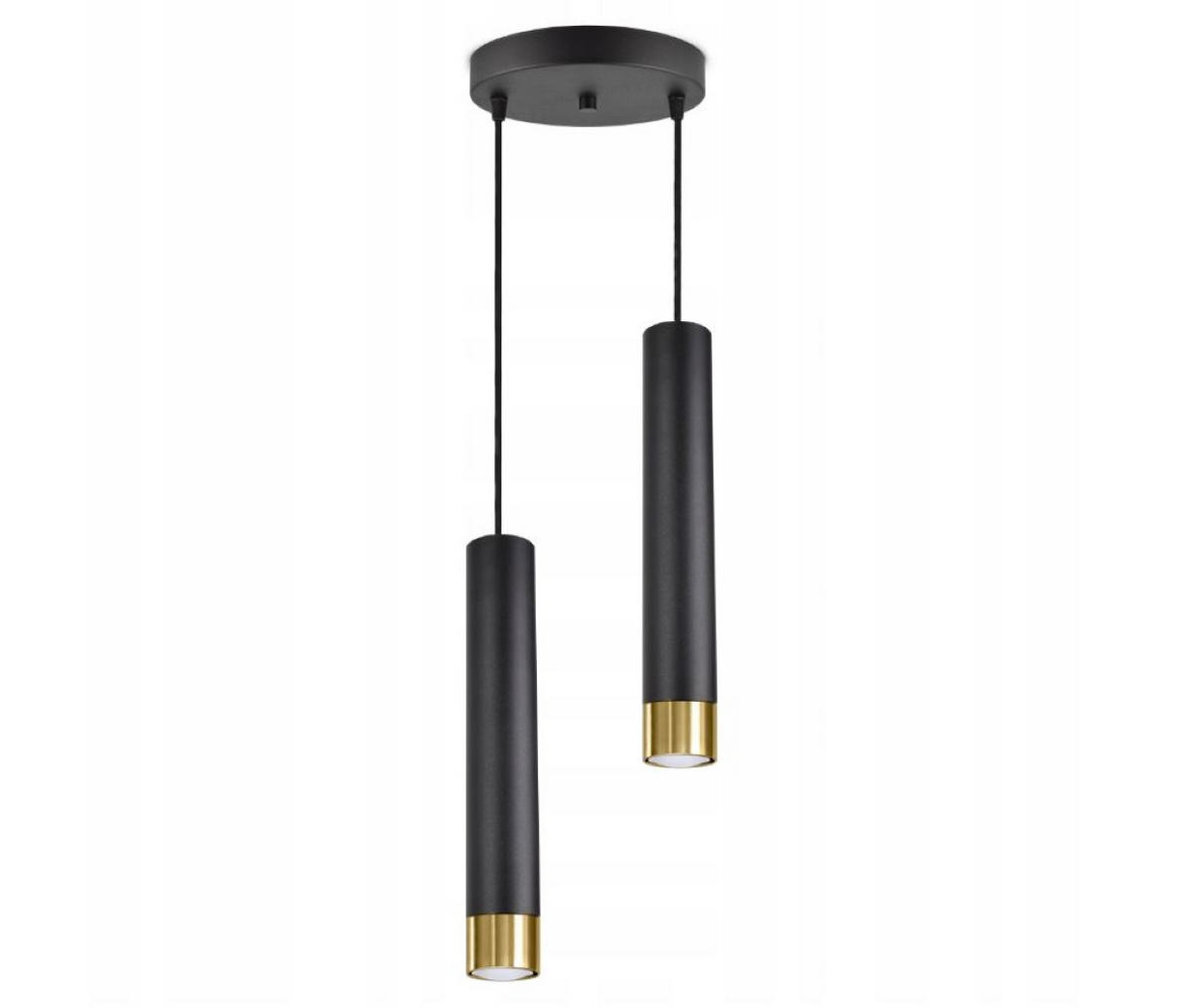 PENDELLEUCHTE Milano Tube - Goldfarben/Schwarz, Glas/Metall (20/20/100cm) - kiki design