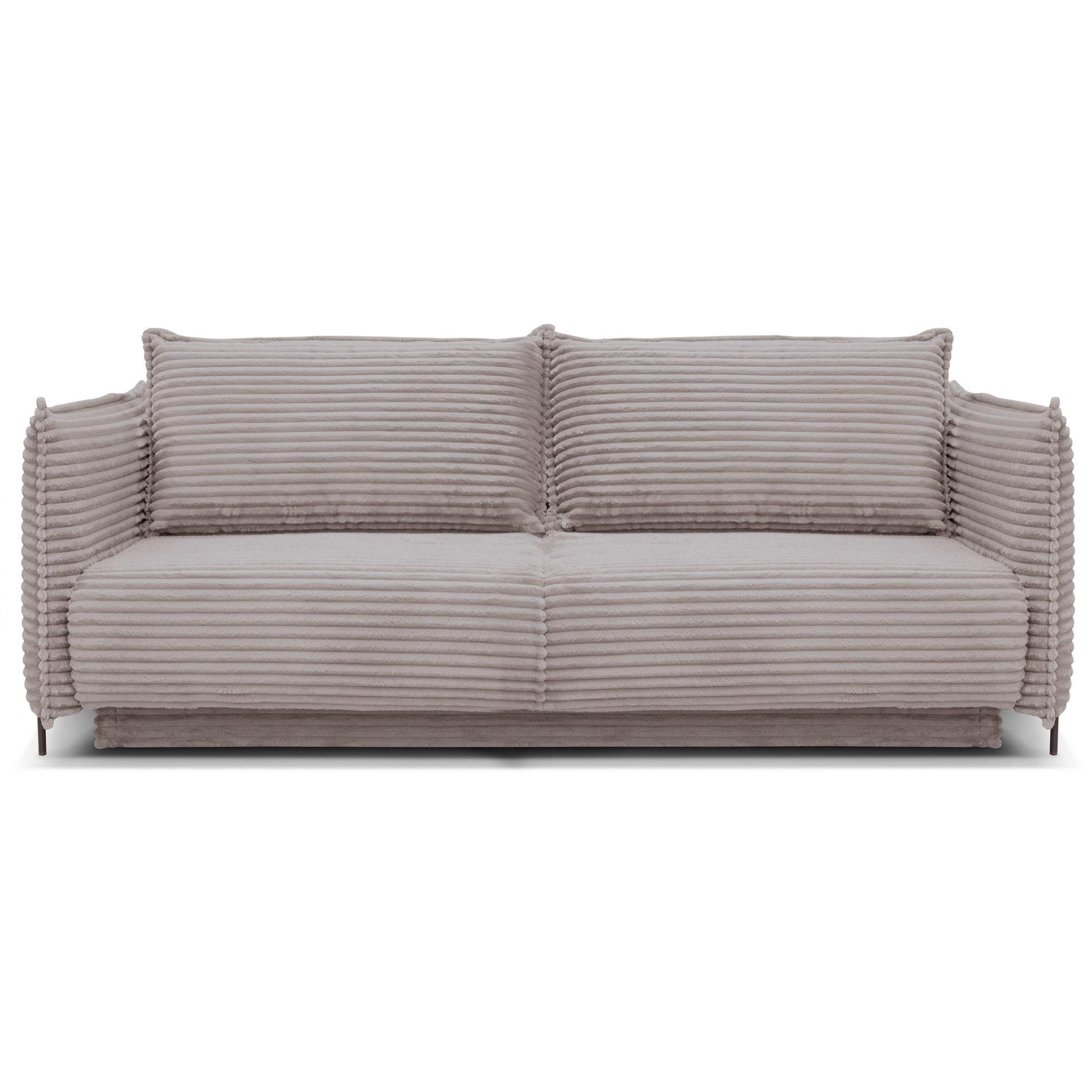 SOFA Amalfi Beige mit Schlaffunktion - Beige/Schwarz, Textil/Metall (226/90/105cm) - Selsey