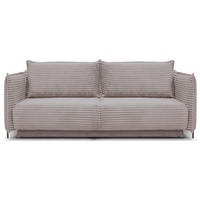 SOFA Amalfi Beige mit Schlaffunktion - Beige/Schwarz, Textil/Metall (226/90/105cm) - Selsey
