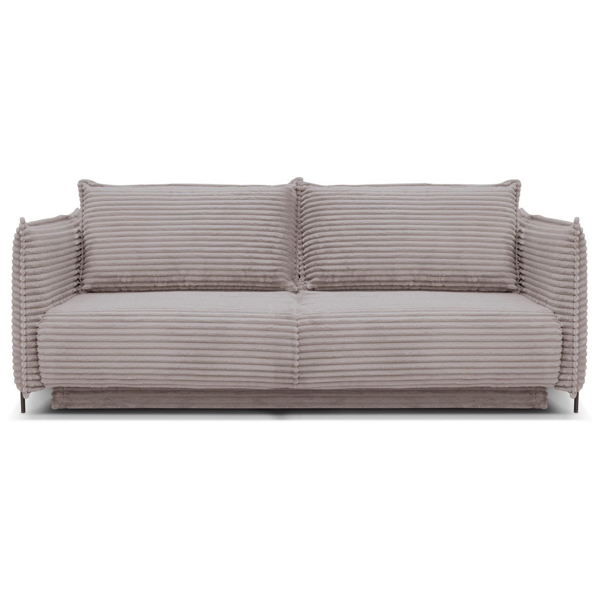 SOFA Amalfi Beige mit Schlaffunktion - Beige/Schwarz, Textil/Metall (226/90/105cm) - Selsey