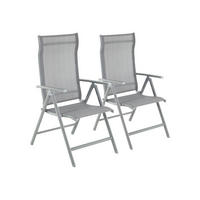 GARTENSTUHL KLAPPSTUHL 2ER-SET - Grau, Metall (70/106/56cm) - Hansiro