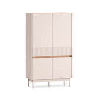 SCHRANK 4 Türen Connie Kaschmir und Holz - Beige, Holzwerkstoff (91.9/155.8/40cm) - Petits-meubles
