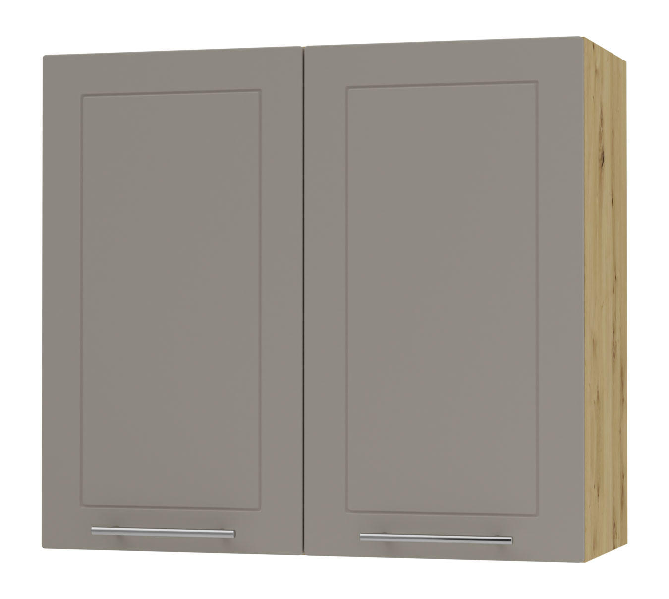 KÜCHENHÄNGESCHRANK Kvantum W3/80 Beige Matt / Eiche Artisan Matt 80 / 32,5 / 72cm - Beige/Eiche Artisan, Holz/Holzwerkstoff (80/72/32.5cm) - Feldmann-Wohnen