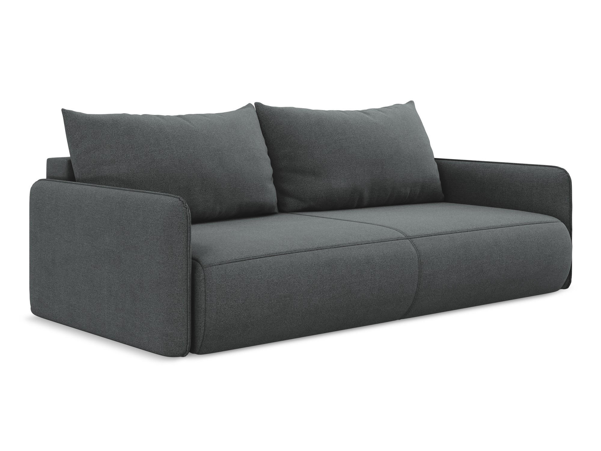 3-SITZER SOFA mit Schlaffunktion Strukturstoff Stoff Grau - Schwarz/Grau, Kunststoff/Textil (216/86/105cm) - Makamii