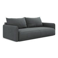 3-SITZER SOFA mit Schlaffunktion Strukturstoff Stoff Grau - Schwarz/Grau, Kunststoff/Textil (216/86/105cm) - Makamii