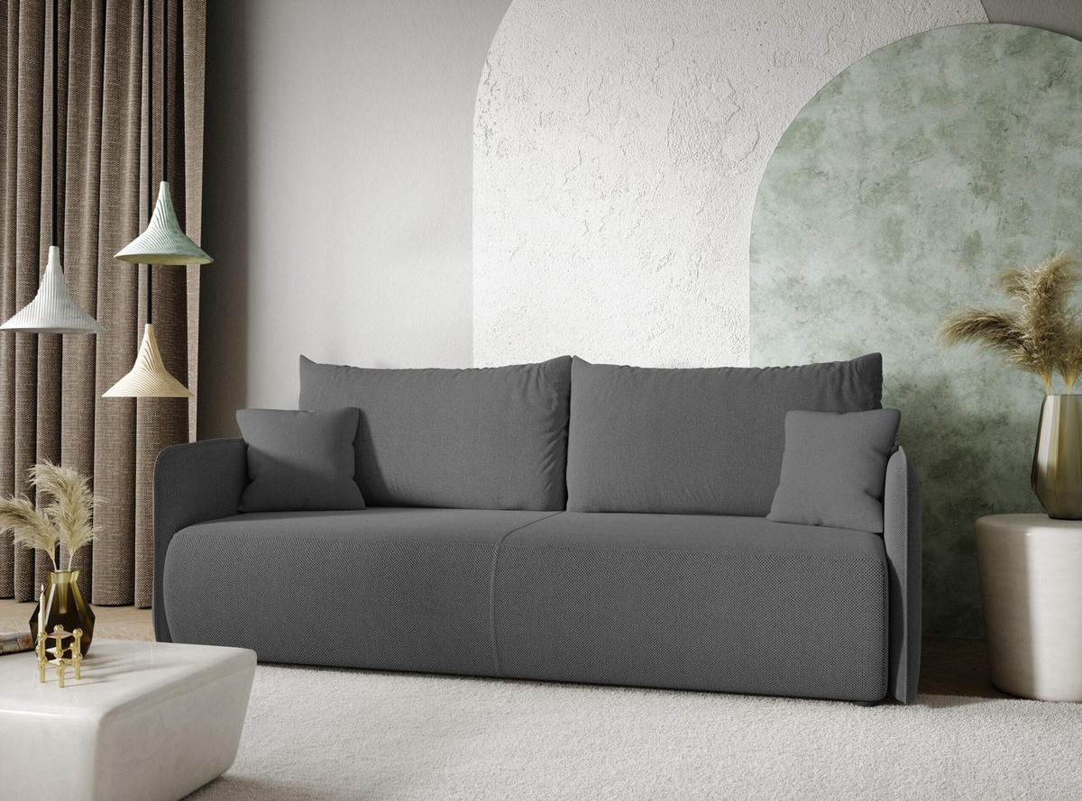 SCHLAFSOFA 4-Sitzer Grau anthracite - Anthrazit, Textil (216/86/105cm) - Furnisell