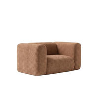 WOHNZIMMERSESSEL aus Chenille-Stoff Cremona, Hellbraun, GRETA - Hellbraun, Holz (137/70/89cm) - Kaiser Möbel