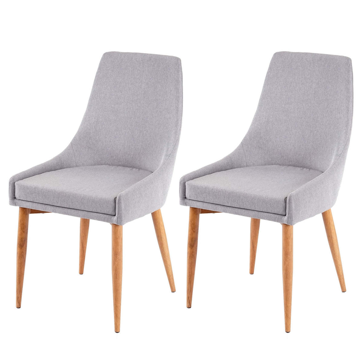 ESSZIMMERSTUHL Hellgrau 2er-Set - Hellgrau, Textil (50/89/60cm) - MCW