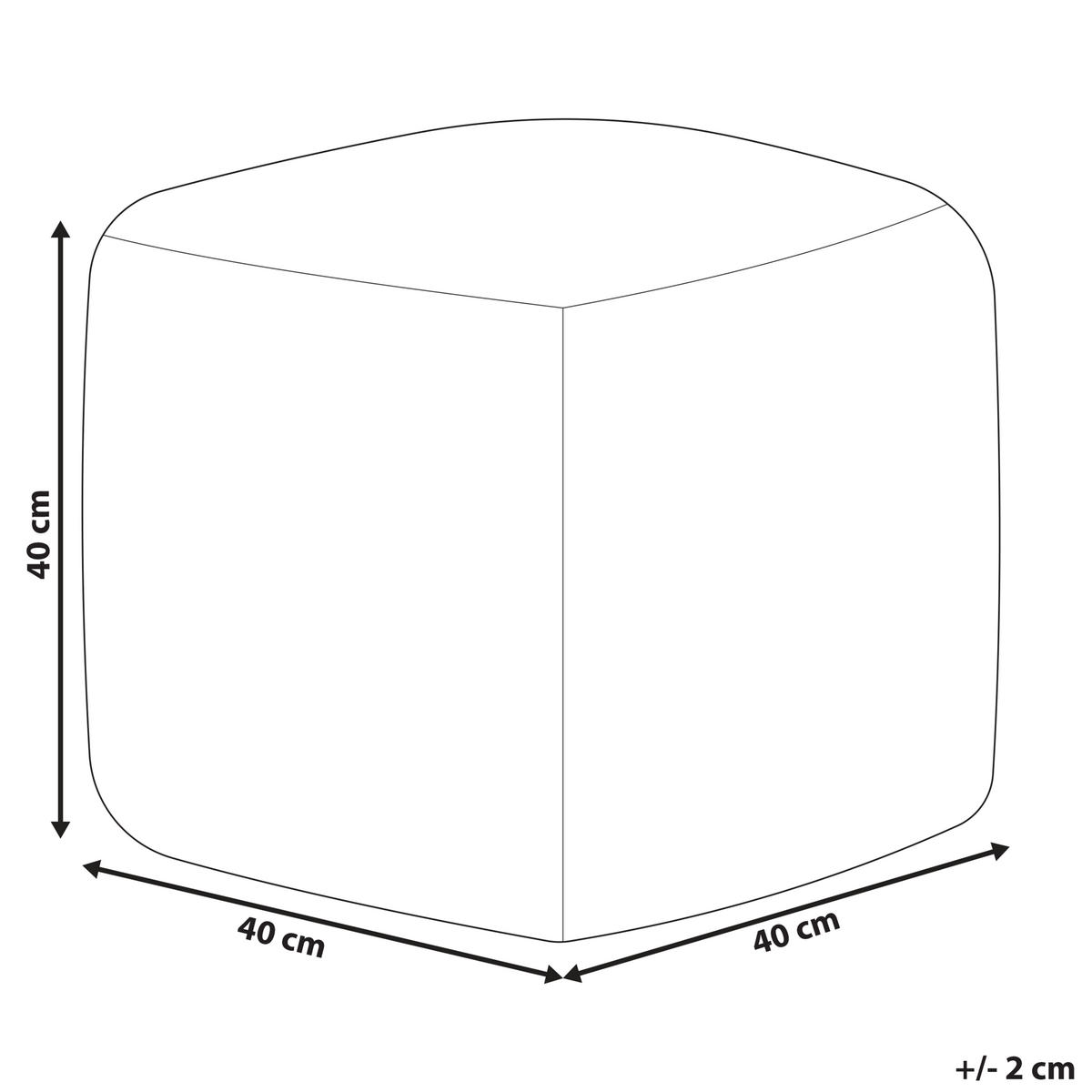 POUF Bhilwara 40/40/40 cm - Weiß, Naturmaterialen/Textil (40/40/40cm) - Beliani