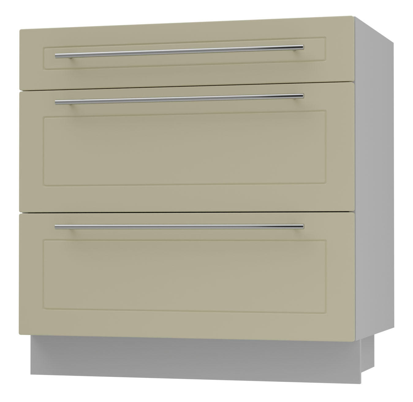 Feldmann-Wohnen Schubladenunterschrank Creme, Grau 80x82x50 cm