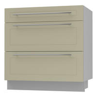 SCHUBLADENUNTERSCHRANK Kvantum D3A/80 80 / 50 / 82cm - Creme/Grau, Holz/Holzwerkstoff (80/82/50cm) - Feldmann-Wohnen