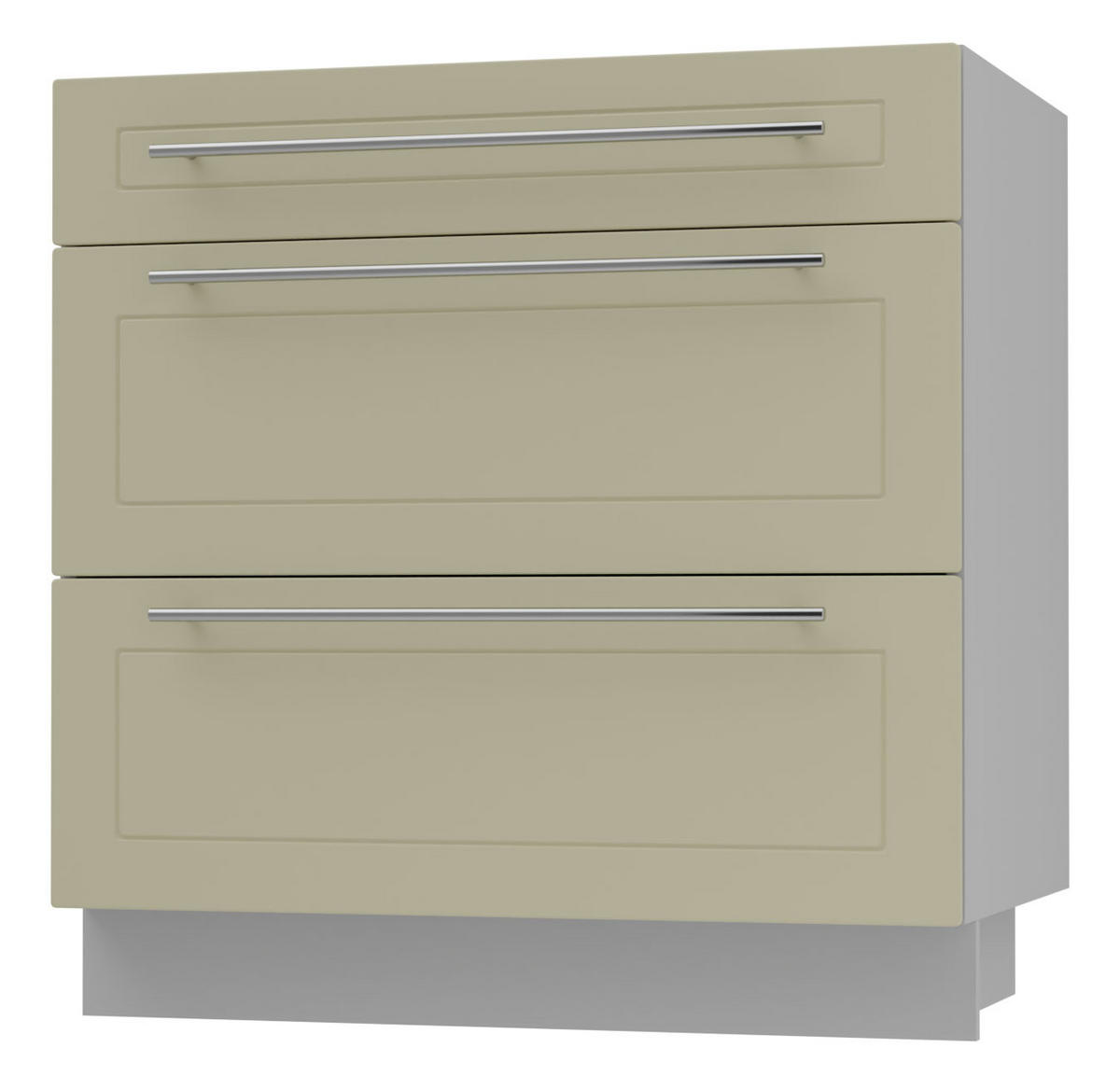 SCHUBLADENUNTERSCHRANK Kvantum D3A/80 80 / 50 / 82cm - Creme/Grau, Holz/Holzwerkstoff (80/82/50cm) - Feldmann-Wohnen