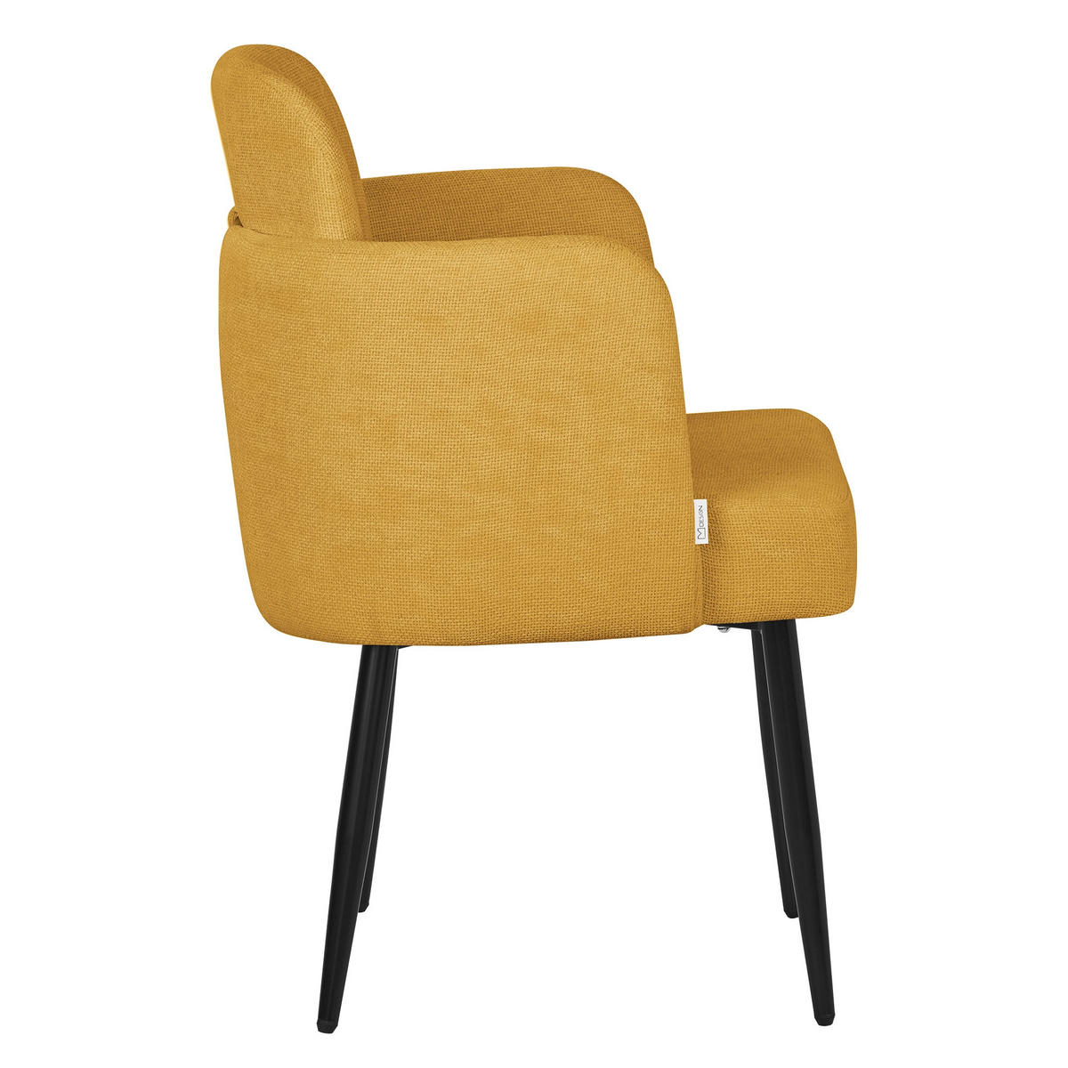 ESSZIMMERSTUHL Senf mit Stoffbezug - Gelb/Schwarz, Textil/Metall (59/86/59cm) - ML-DESIGN