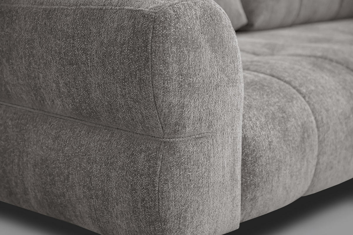 SOFA SALVINI 2,5-Sitzer, platingrau - Grau, Holz/Textil (206/88/99cm) - Courtois Laville