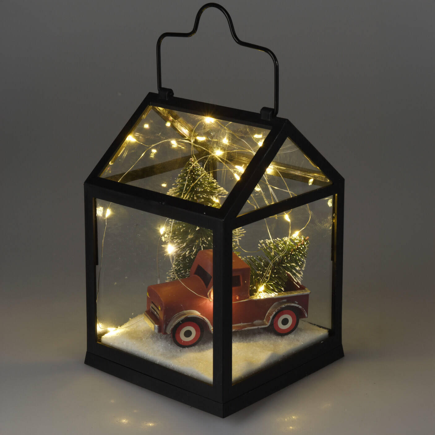LATERNE Weihnachtsszene 21 cm - Schwarz, Kunststoff (14/21/14cm) - Home Styling Collection