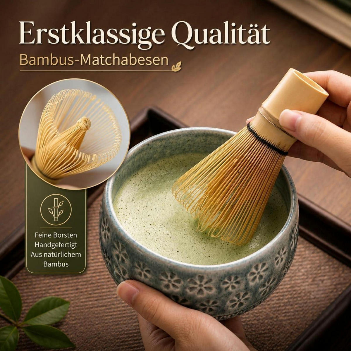 MATCHA-SET 7-teiliges Set mit Schüssel und Schneebesen - Blau, Keramik (11.6/21/29.5cm)