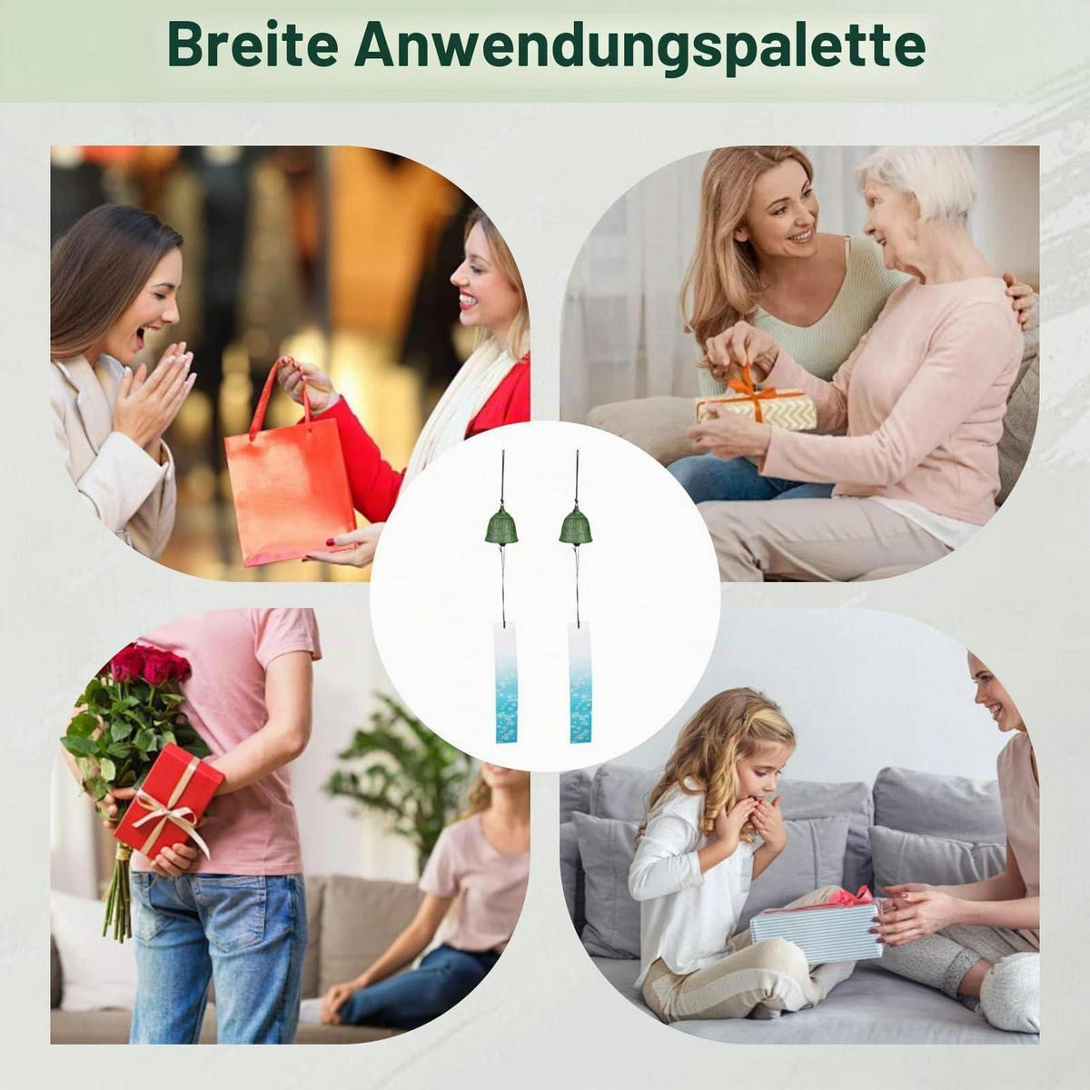 WINDSPIEL 2-teiliges Set Gusseisen Traditionell - Grün, Metall (50/5/5cm)
