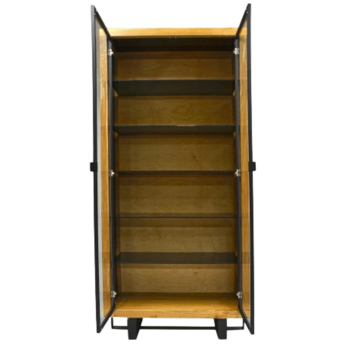 EICHENHOLZVITRINE für Wohnzimmer oder Arbeitsbüro MOCCA II - Eichefarben, Holz (80/180/45cm) - Rawood Furniture