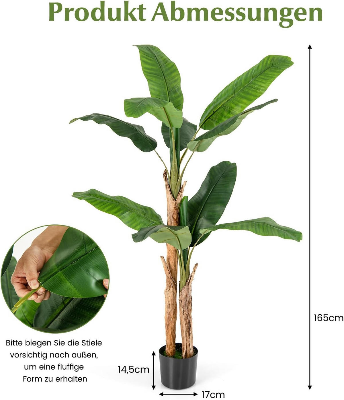 CITRONÍK zelený - zelená barva, plast (165cm) - COSTWAY