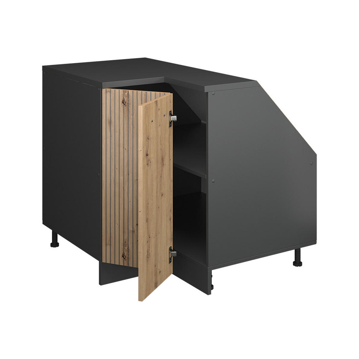 ORMARIĆ ZA KOSI KROV S LADICAMA Rion Beton 60 x 81.6 cm s 2 ladice, korpus ormara dubine 60 cm - siva/antracit, drvni materijal (60/83.8/60cm) - Vicco