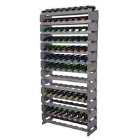WEINREGAL VINOTECA FLEX PRO HxBxT 177x84x28cm 104 Flaschen auf 13 Ebenen Grau - Grau, Holz (84/177/28cm) - PROREGAL