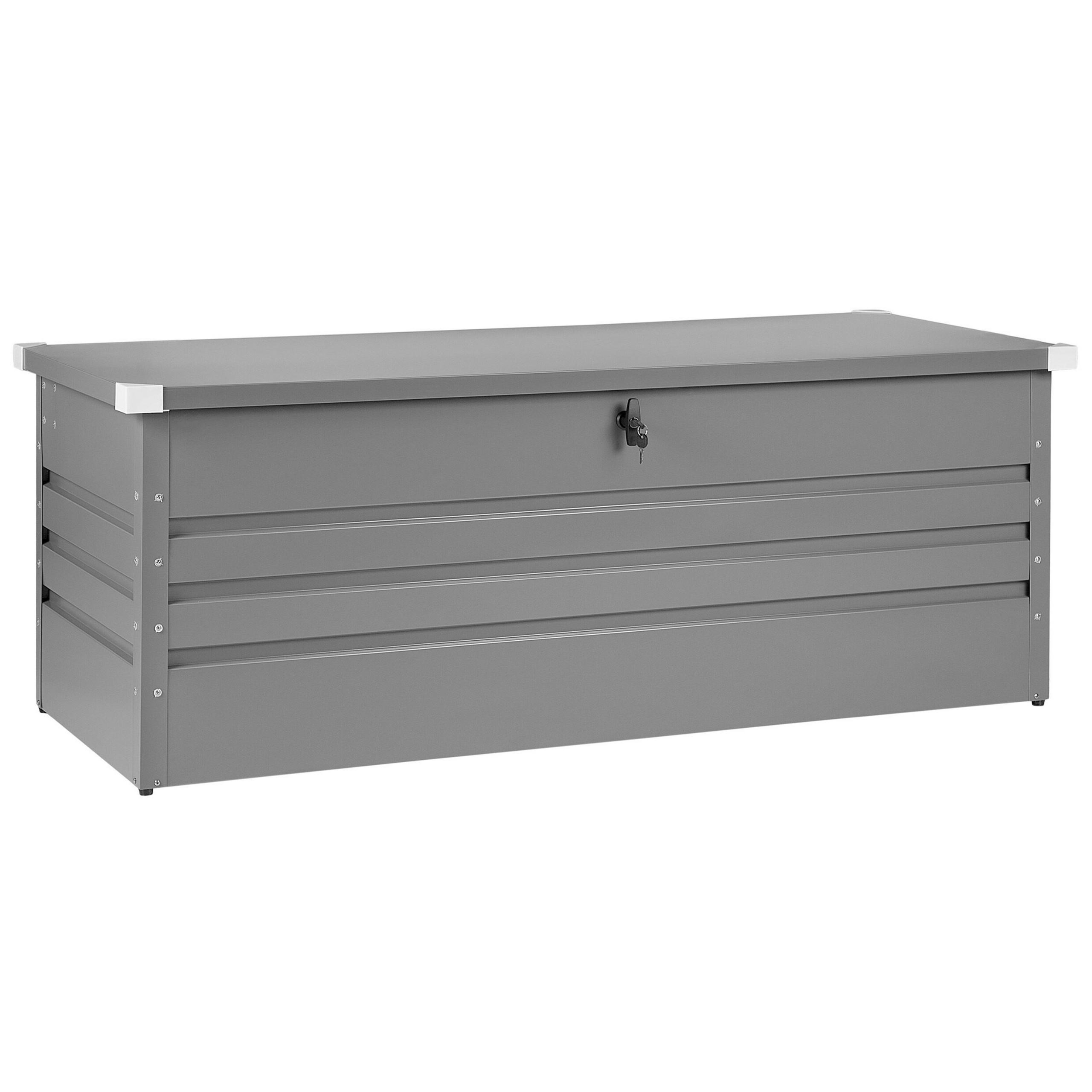 AUFLAGENBOX Stahl grau 165/70 cm Cebrosa - Grau, Metall (165/63/70cm) - Beliani