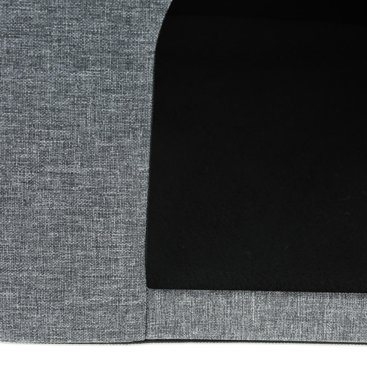 KATZENHÖHLE - Grau, Holzwerkstoff/Textil (37/38.5/37cm) - Relaxdays