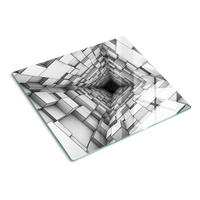 GLASPLATTE 60x52 cm Würfel - Beige/Braun, Glas (60/0.4/52cm) - TULUP
