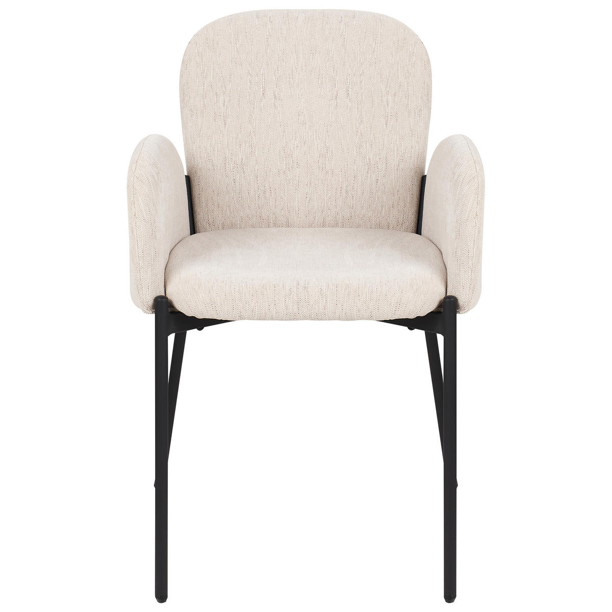 ESSZIMMERSTUHL 2er-Set Stoff Beige Albee - Beige/Schwarz, Textil (52/81/47cm) - Beliani