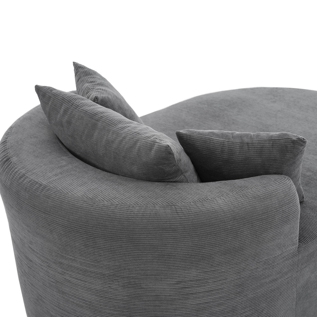 XXL-SESSEL montagefrei mit 122 cm Sitztiefe, DE-42520, Grau - Dunkelgrau, Textil (170/83/112.5cm) - ComfortXL