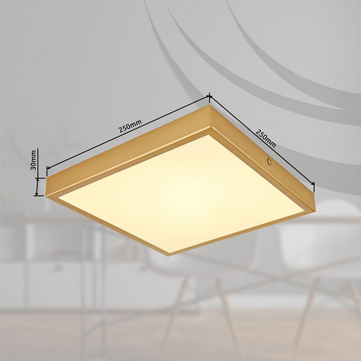 LED DECKENLEUCHTE Metall Messing Opal - Messingfarben, Metall (25/25/3cm) - Globo Lighting