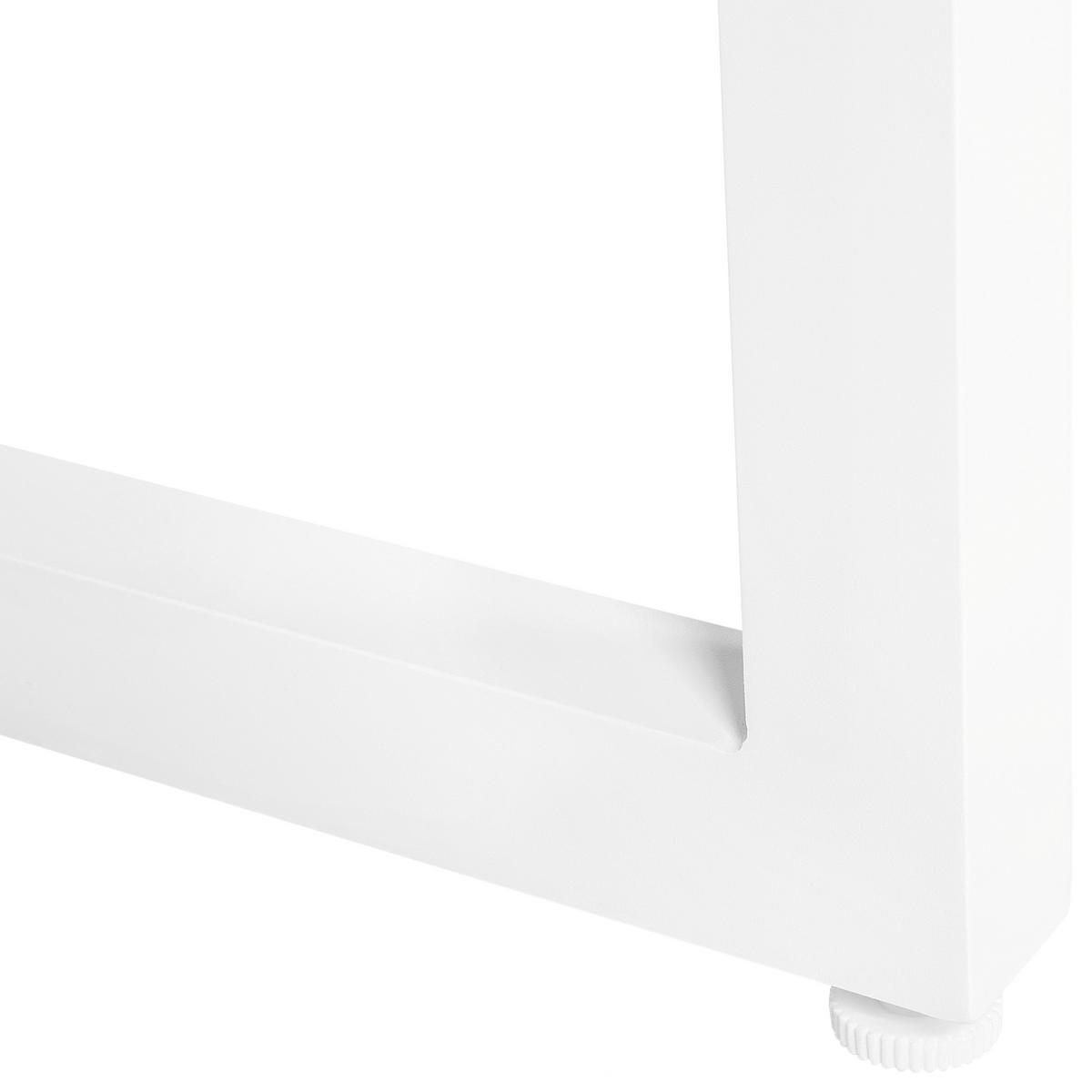 GARTENTISCH Aluminium grau/weiß 210/90 cm Bacoli - Weiß/Grau, Metall (210/90/74cm) - Beliani