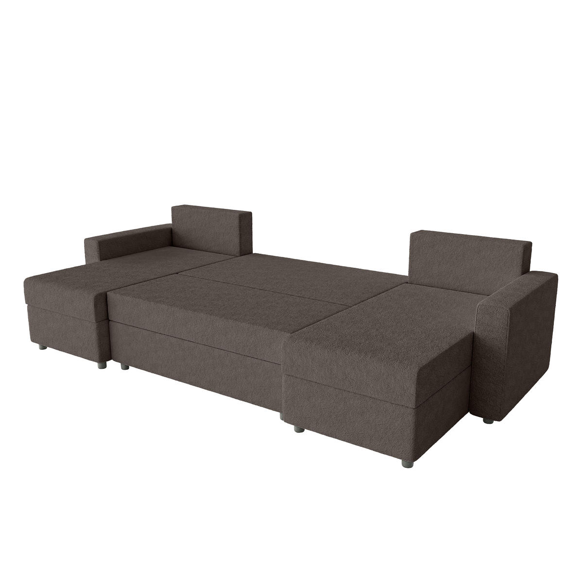 WOHNLANDSCHAFT Goka Lux U mit Schlaffunktion, Braun - Braun, Textil (298/72/146cm) - Fedve