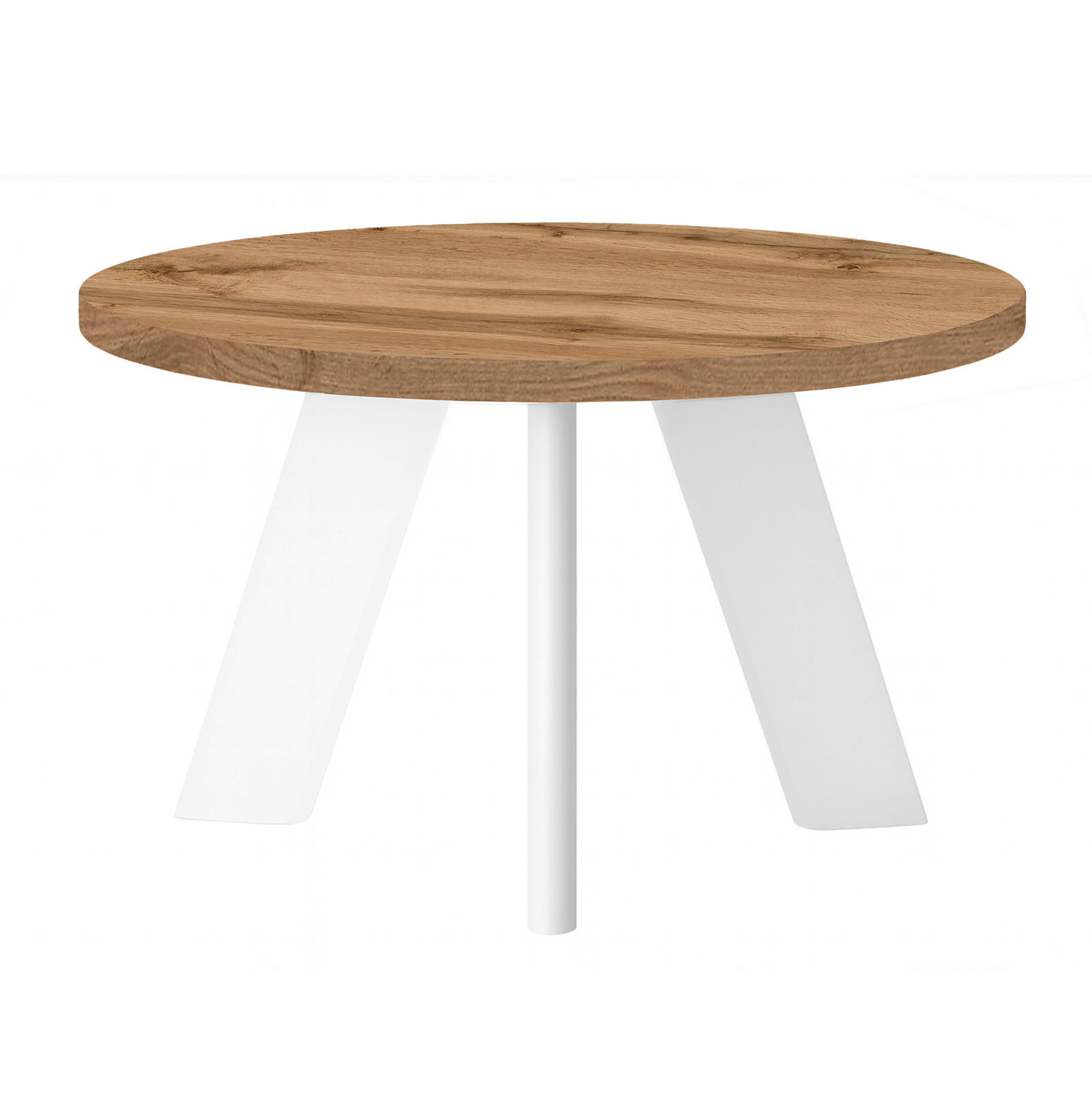COUCHTISCH LEX Durchmesser 60 cm, Minimalistisch und zeitlos - Eiche Wotan/Weiß - Eiche Wotan/Weiß, Holz (60/60/41cm) - Dekori_Interiors