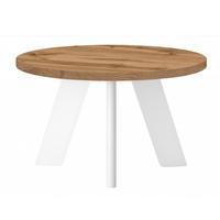 COUCHTISCH LEX Durchmesser 60 cm, Minimalistisch und zeitlos - Eiche Wotan/Weiß - Eiche Wotan/Weiß, Holz (60/60/41cm) - Dekori_Interiors