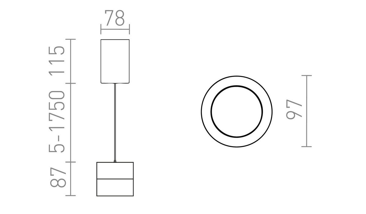 PENDELLEUCHTE JUNIPER höhenverstellbare Weiß 15 W - Weiß, Metall (30/30/120cm) - Rendl