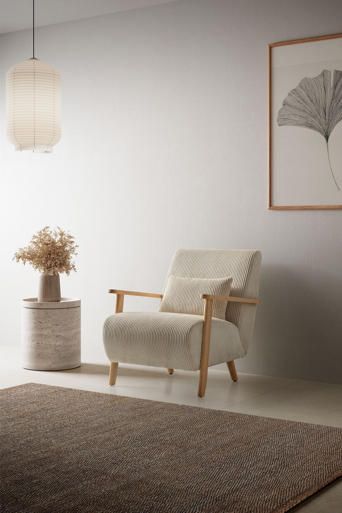 SESSEL aus Stoff mit Holzbeinen - bonnie 70/83/84 cm - Beige, Textil (83/84/70cm) - Calicosy