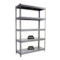 SCHWERLASTREGAL METAL YETI FIVE | HxBxT 200x150x75cm | Fachlast 400kg | Grau - Grau, Metall (150/200/75cm) - PROREGAL