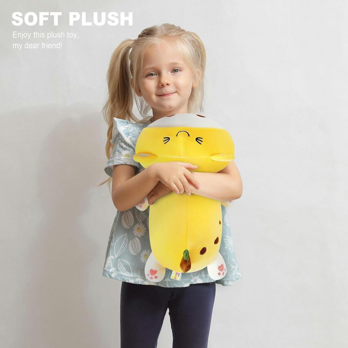 PLÜSCHTIER Katze Banane 30 cm - Gelb, Textil (20/30cm)