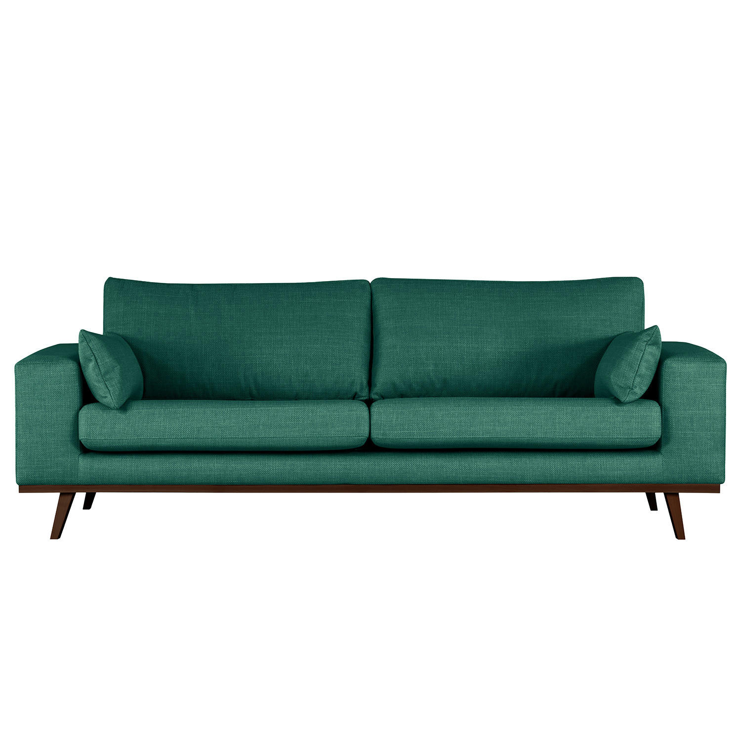 2-SITZER SOFA - Dunkelgrün/Buchefarben, Textil (197/81/88cm) - home24