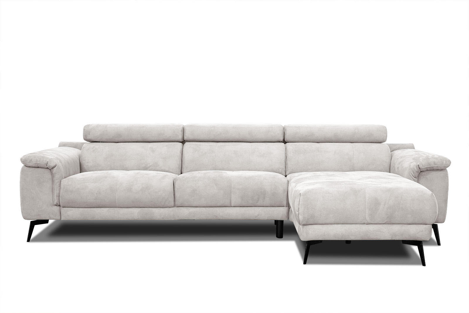 ECKSOFA FIERO 4-Sitzer, ecru - Ecru/Schwarz, Holzwerkstoff/Textil (288/170cm) - Courtois Laville