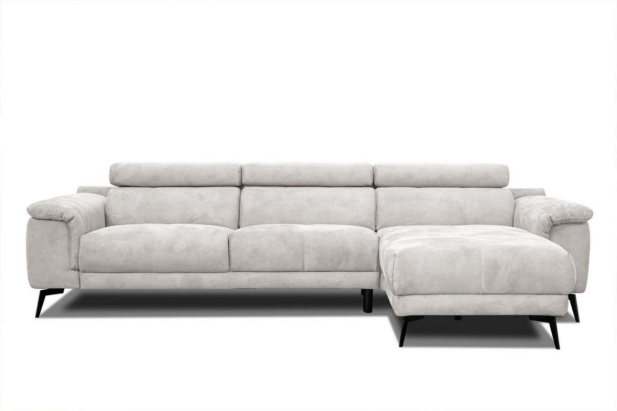 ECKSOFA FIERO 4-Sitzer, ecru - Ecru/Schwarz, Holzwerkstoff/Textil (288/170cm) - Courtois Laville